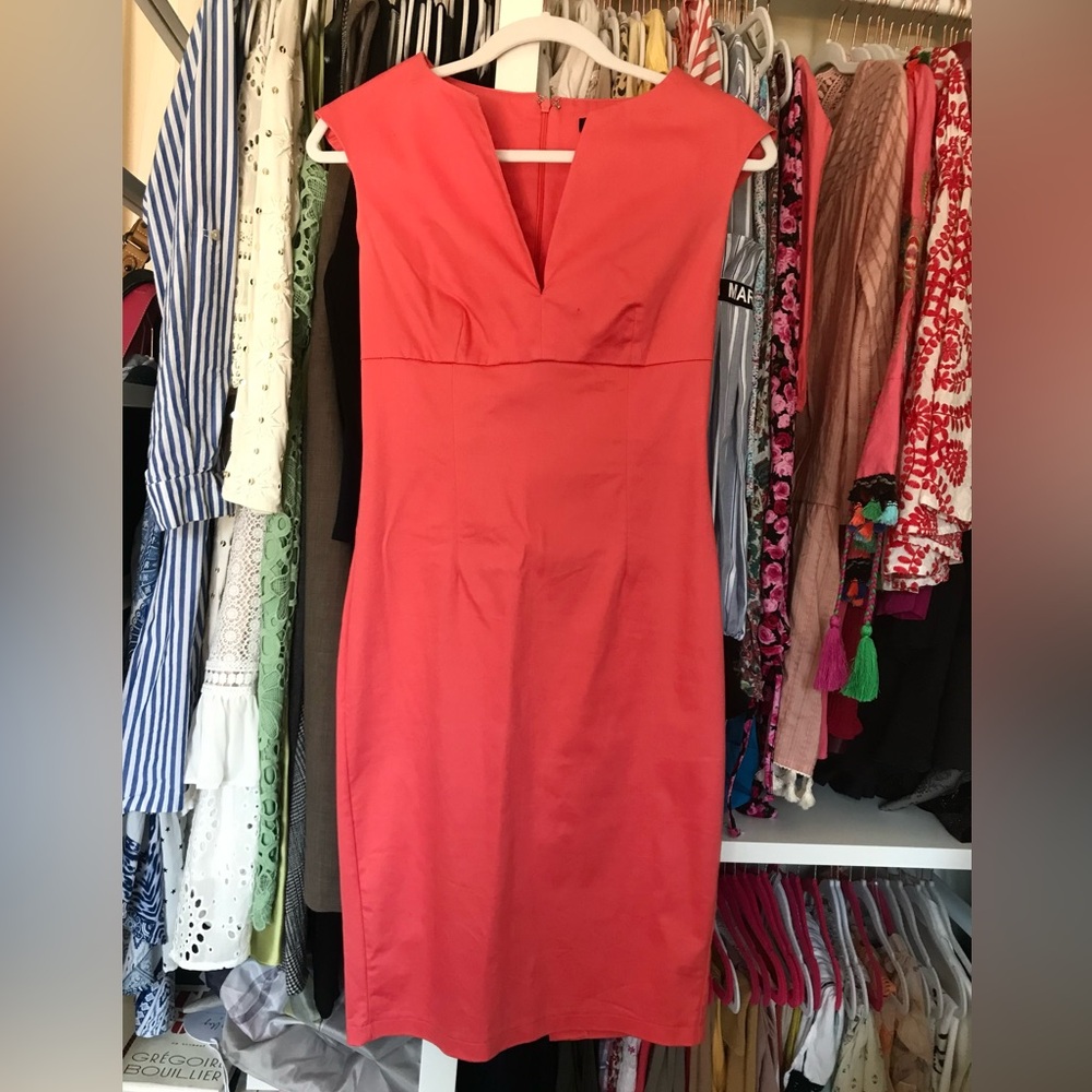 🎀ASOS Coral Midi Sheath Dress